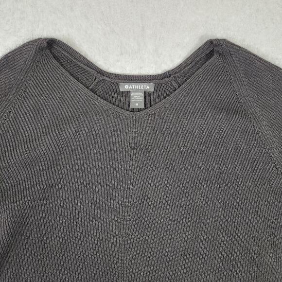 Athleta Sweater Womens Size Medium Merino Extra Fine Wool Blend Black - Picture 4 of 13